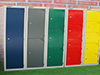 coloured economy lockers, grey contract lockers, wire mesh ventilated, cube lockers, clean & dirty, locker plinths and bench units